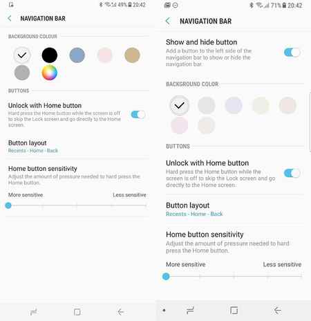 مخفی کردن نوار لمسی در گلکسی اس 8 (2)