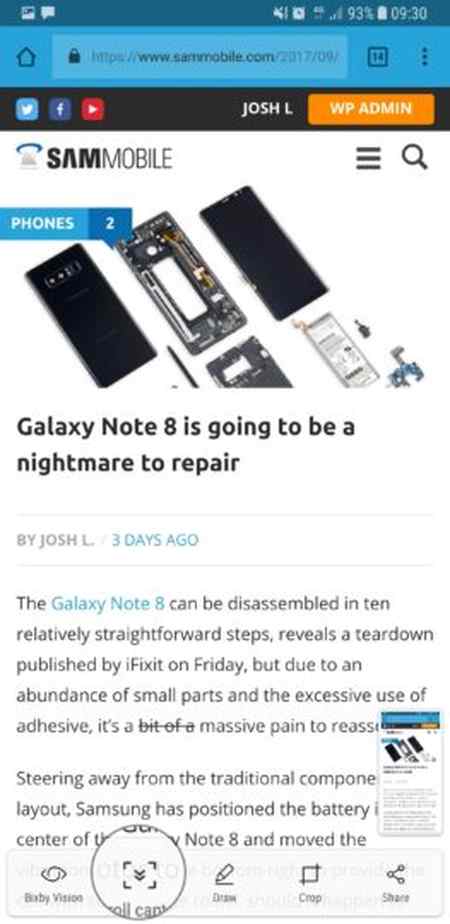 نحوه اسکرین شات گرفتن در گلکسی Note 8 (4)